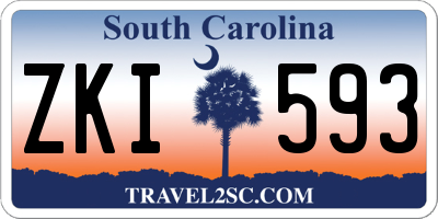 SC license plate ZKI593