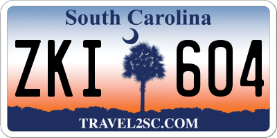 SC license plate ZKI604