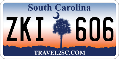 SC license plate ZKI606