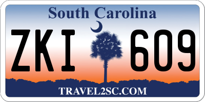 SC license plate ZKI609