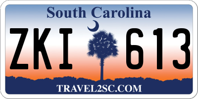SC license plate ZKI613