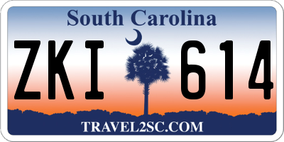 SC license plate ZKI614