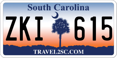 SC license plate ZKI615