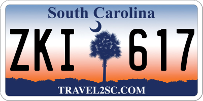 SC license plate ZKI617