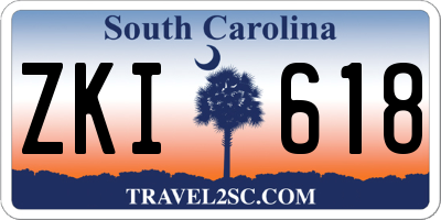 SC license plate ZKI618