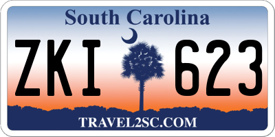 SC license plate ZKI623