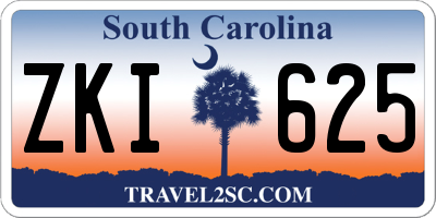 SC license plate ZKI625