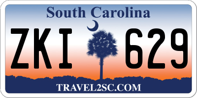 SC license plate ZKI629