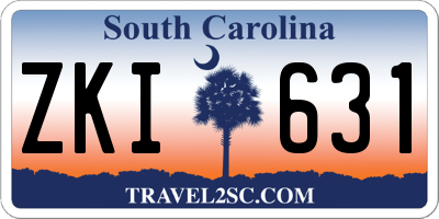 SC license plate ZKI631