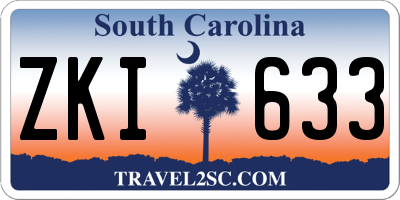 SC license plate ZKI633
