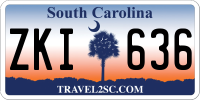 SC license plate ZKI636