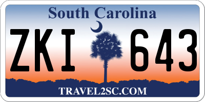 SC license plate ZKI643