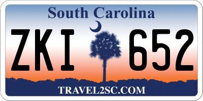 SC license plate ZKI652