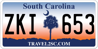 SC license plate ZKI653