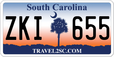 SC license plate ZKI655