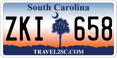 SC license plate ZKI658