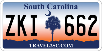 SC license plate ZKI662