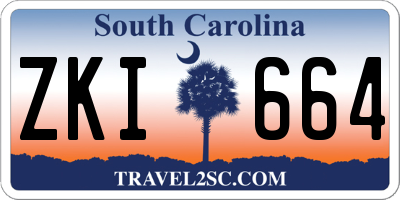 SC license plate ZKI664