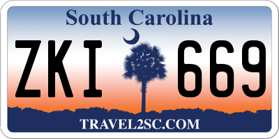 SC license plate ZKI669