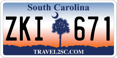 SC license plate ZKI671
