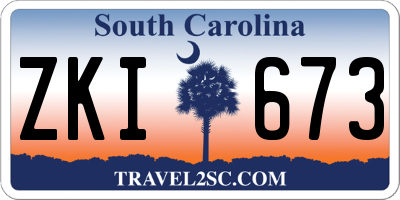 SC license plate ZKI673