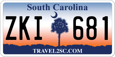 SC license plate ZKI681