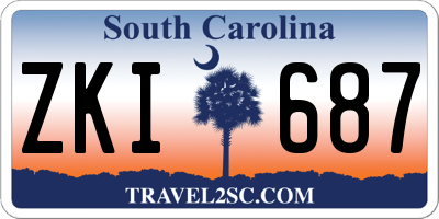 SC license plate ZKI687