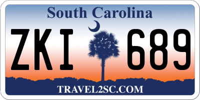 SC license plate ZKI689