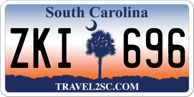 SC license plate ZKI696