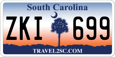 SC license plate ZKI699