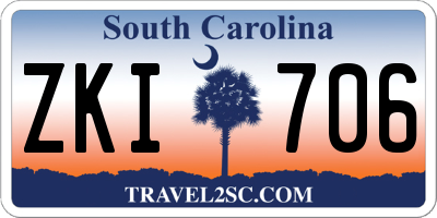 SC license plate ZKI706