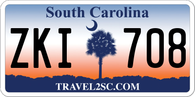 SC license plate ZKI708