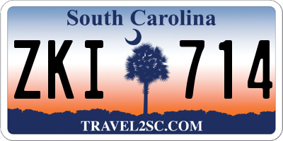 SC license plate ZKI714