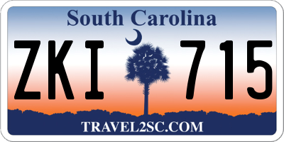 SC license plate ZKI715