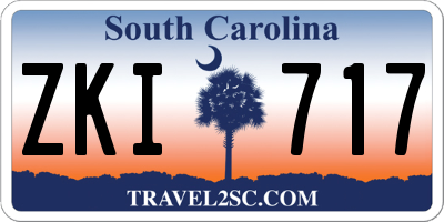 SC license plate ZKI717