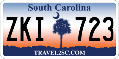 SC license plate ZKI723