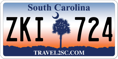 SC license plate ZKI724