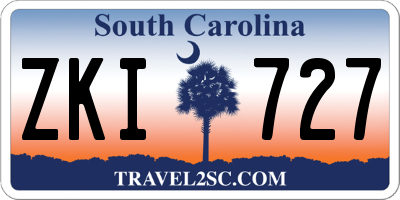 SC license plate ZKI727