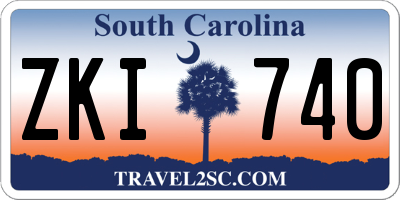 SC license plate ZKI740