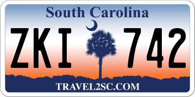 SC license plate ZKI742