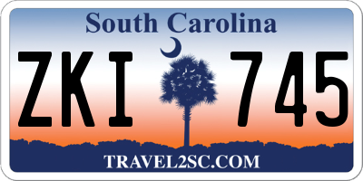 SC license plate ZKI745