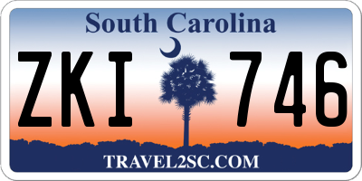 SC license plate ZKI746