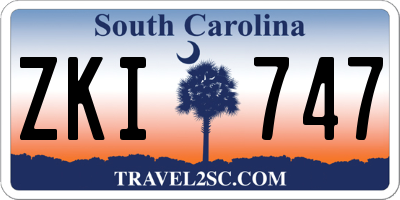 SC license plate ZKI747