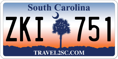 SC license plate ZKI751