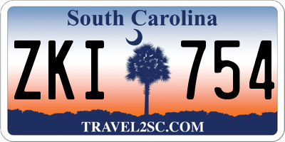 SC license plate ZKI754