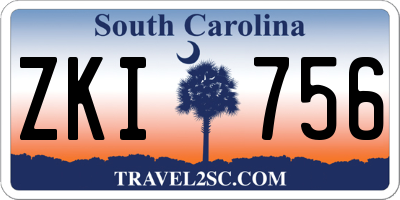 SC license plate ZKI756