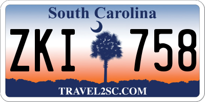SC license plate ZKI758