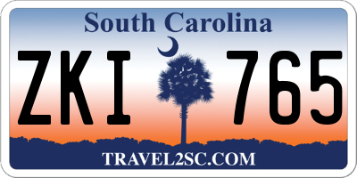 SC license plate ZKI765