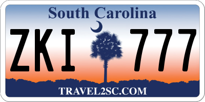 SC license plate ZKI777