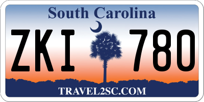 SC license plate ZKI780